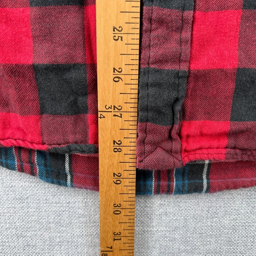 Polo Ralph Lauren Buffalo Plaid Flannel Shirt Men Large Red Black Double Faced